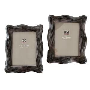 Rustic Frame set/2 5x7 western wall decor art farmhouse wood style cabin ranch